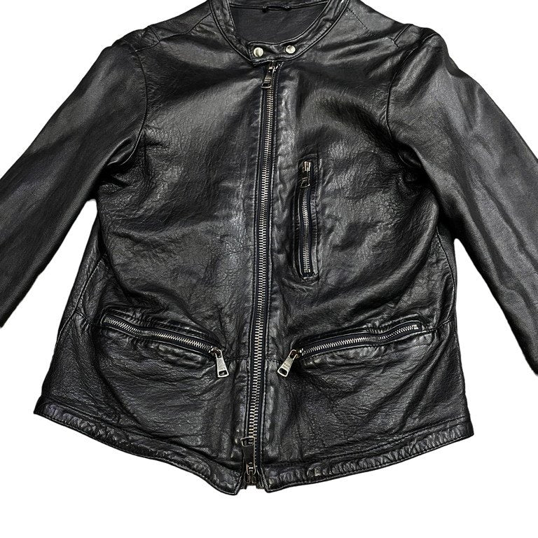 GIORGIO BRATO 15AW Lamb Leather Single Jacket Black Size 44