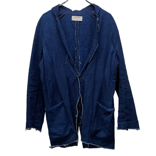 PROPOSITION Indigo Linen Cut-Off Tailored Blazer Blue Size S