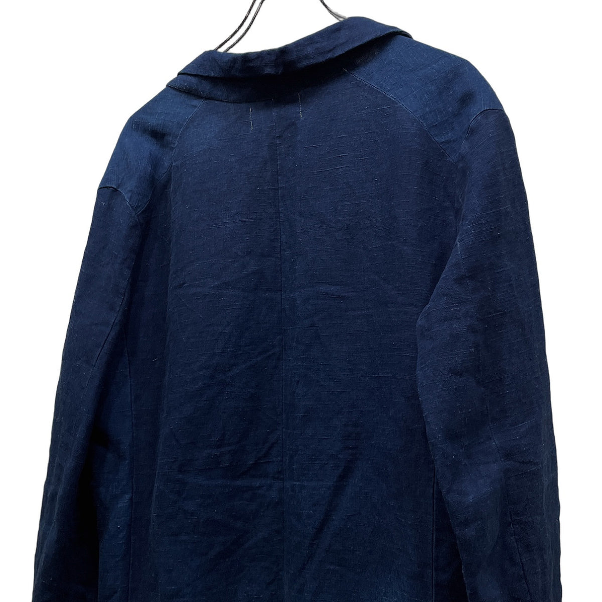 PROPOSITION Indigo Linen Cut-Off Tailored Blazer Blue Size S
