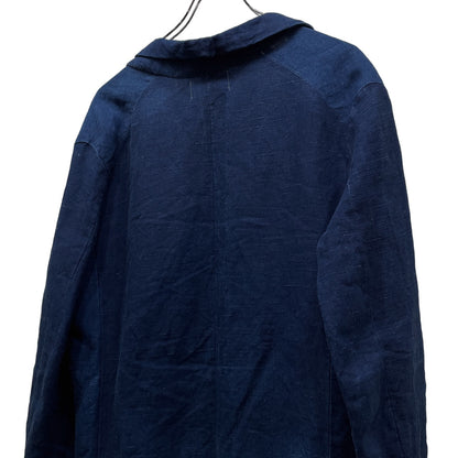 PROPOSITION Indigo Linen Cut-Off Tailored Blazer Blue Size S