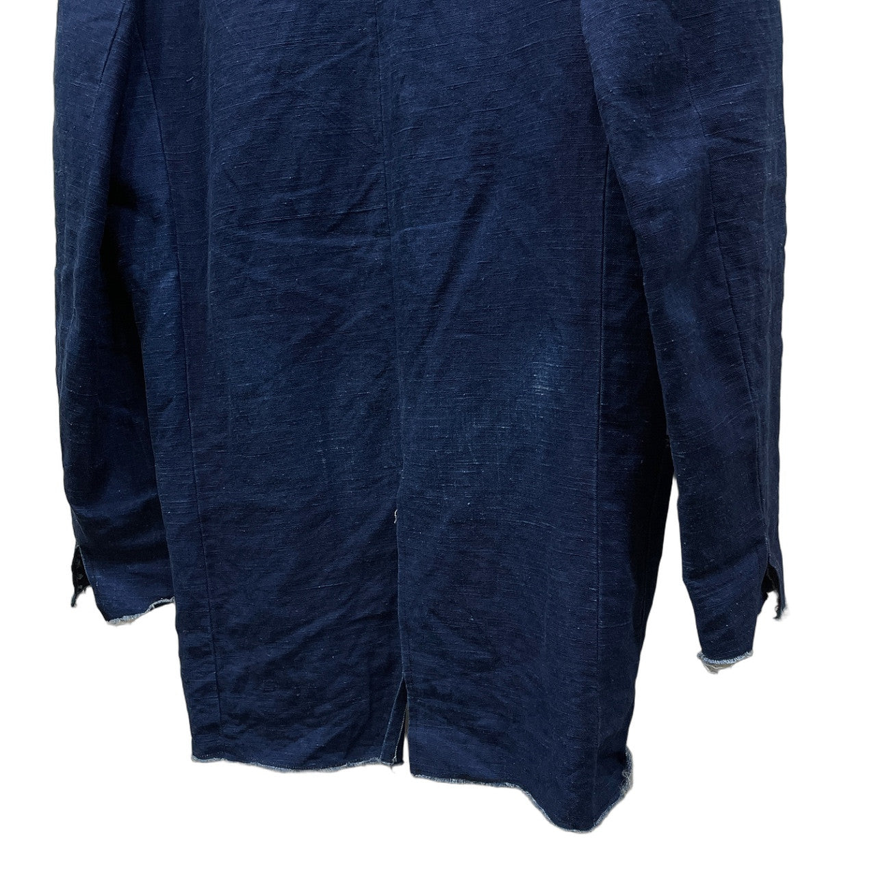 PROPOSITION Indigo Linen Cut-Off Tailored Blazer Blue Size S