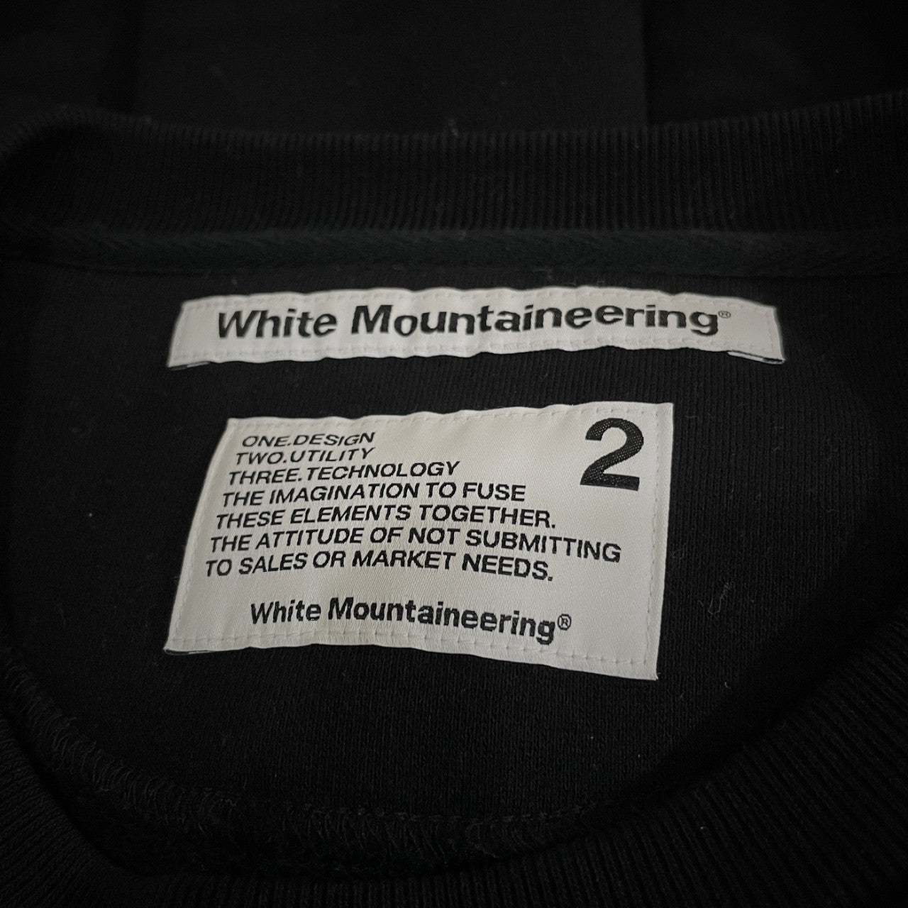 White Mountaineering 20AW Logo Sweatshirt Black Size 2