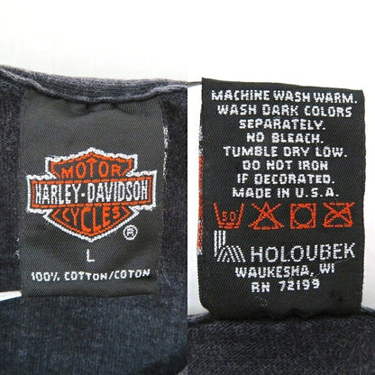 Harley-Davidson 90s USA Print Short T-Shirt Charcoal Size L