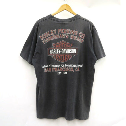 Harley-Davidson 90s USA Print Short T-Shirt Charcoal Size L