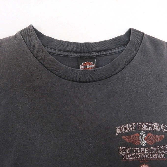 Harley-Davidson 90s USA Print Short T-Shirt Charcoal Size L