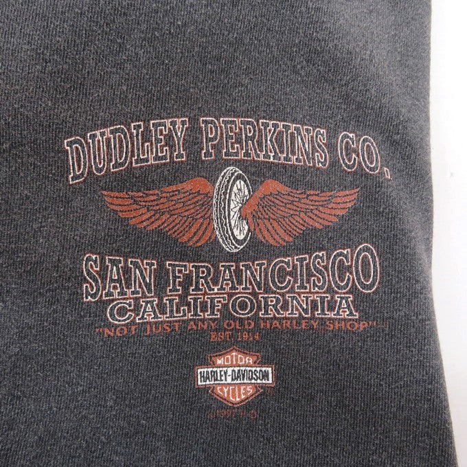Harley-Davidson 90s USA Print Short T-Shirt Charcoal Size L
