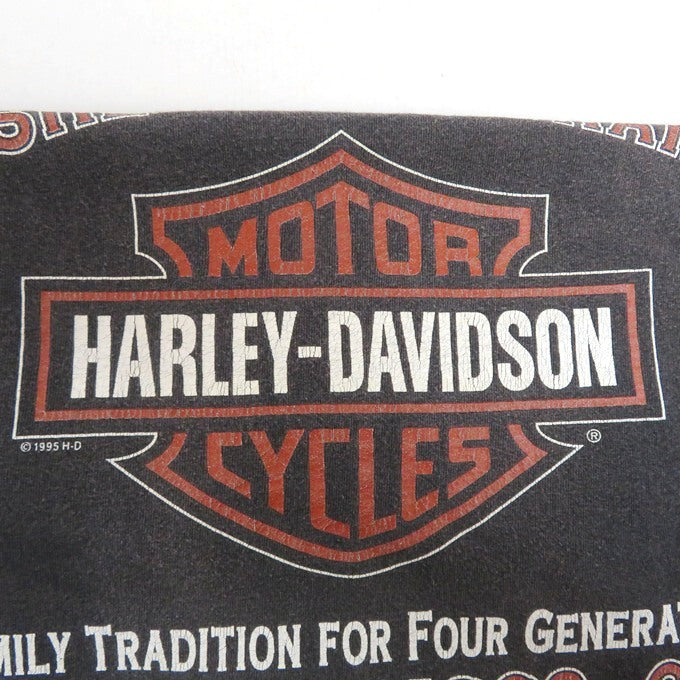 Harley-Davidson 90s USA Print Short T-Shirt Charcoal Size L