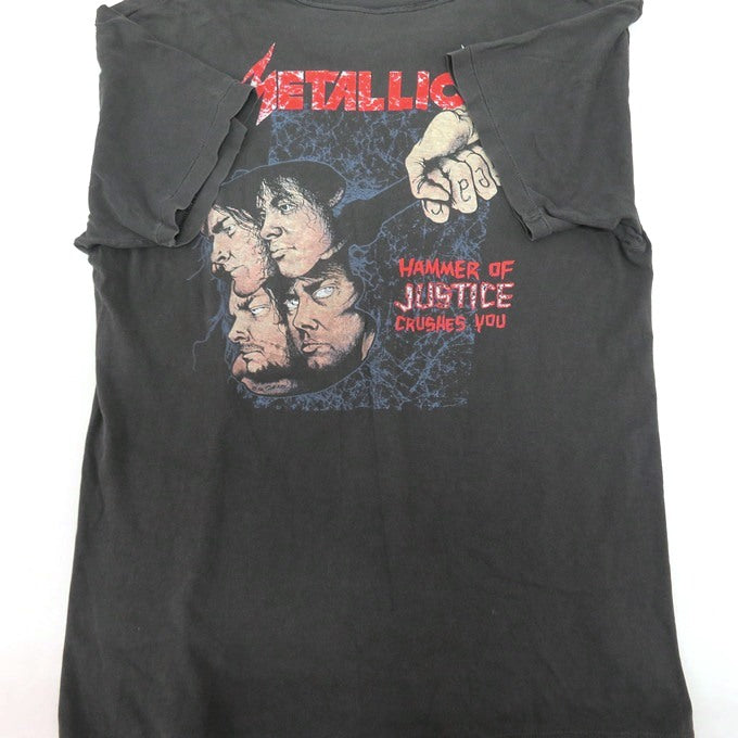 METALLICA 88' Damaged Justice Band T-Shirt Gray Size S