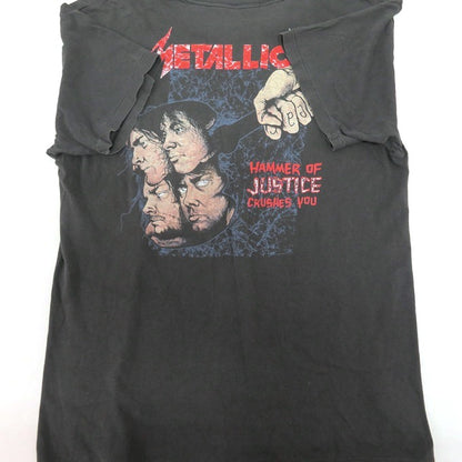 METALLICA 88' Damaged Justice Band T-Shirt Gray Size S