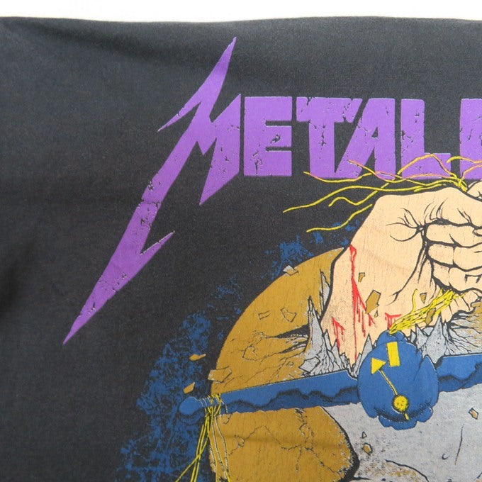 METALLICA 88' Damaged Justice Band T-Shirt Gray Size S