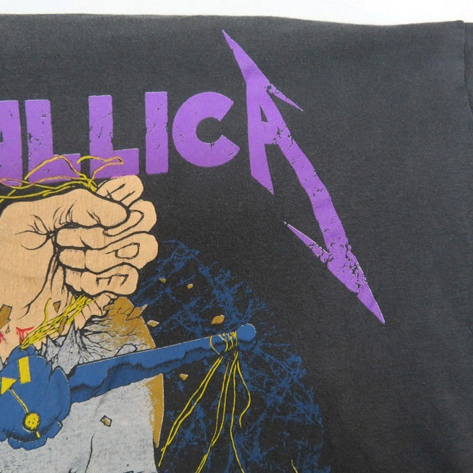 METALLICA 88' Damaged Justice Band T-Shirt Gray Size S