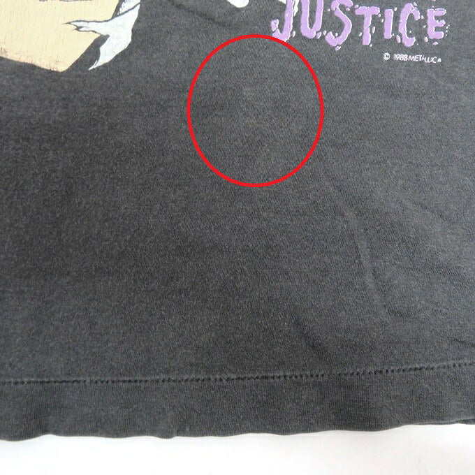 METALLICA 88' Damaged Justice Band T-Shirt Gray Size S
