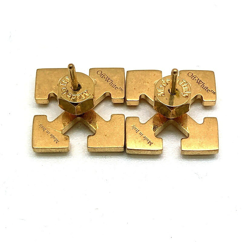 Off-White Gold Arrow Mini Earrings