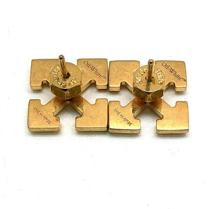 Off-White Gold Arrow Mini Earrings