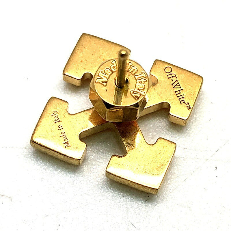 Off-White Gold Arrow Mini Earrings