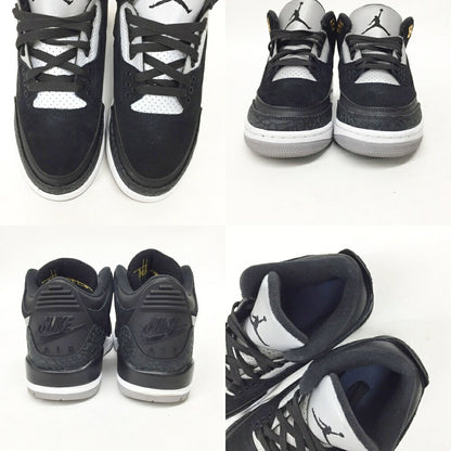 NIKE Air Jordan 3 Retro TH Black Silver Sneakers Size 8
