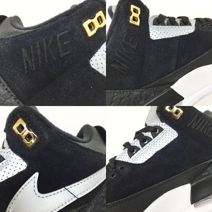 NIKE Air Jordan 3 Retro TH Black Silver Sneakers Size 8