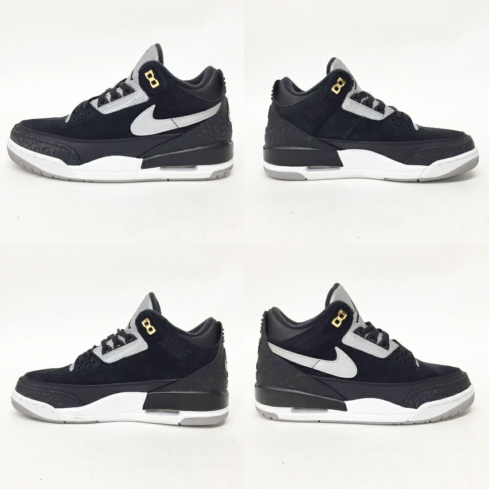 NIKE Air Jordan 3 Retro TH Black Silver Sneakers Size 8