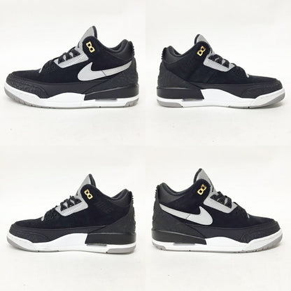 NIKE Air Jordan 3 Retro TH Black Silver Sneakers Size 8