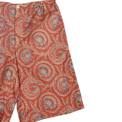 GUCCI 21SS Paisley Fan Print Shorts Red Size 46