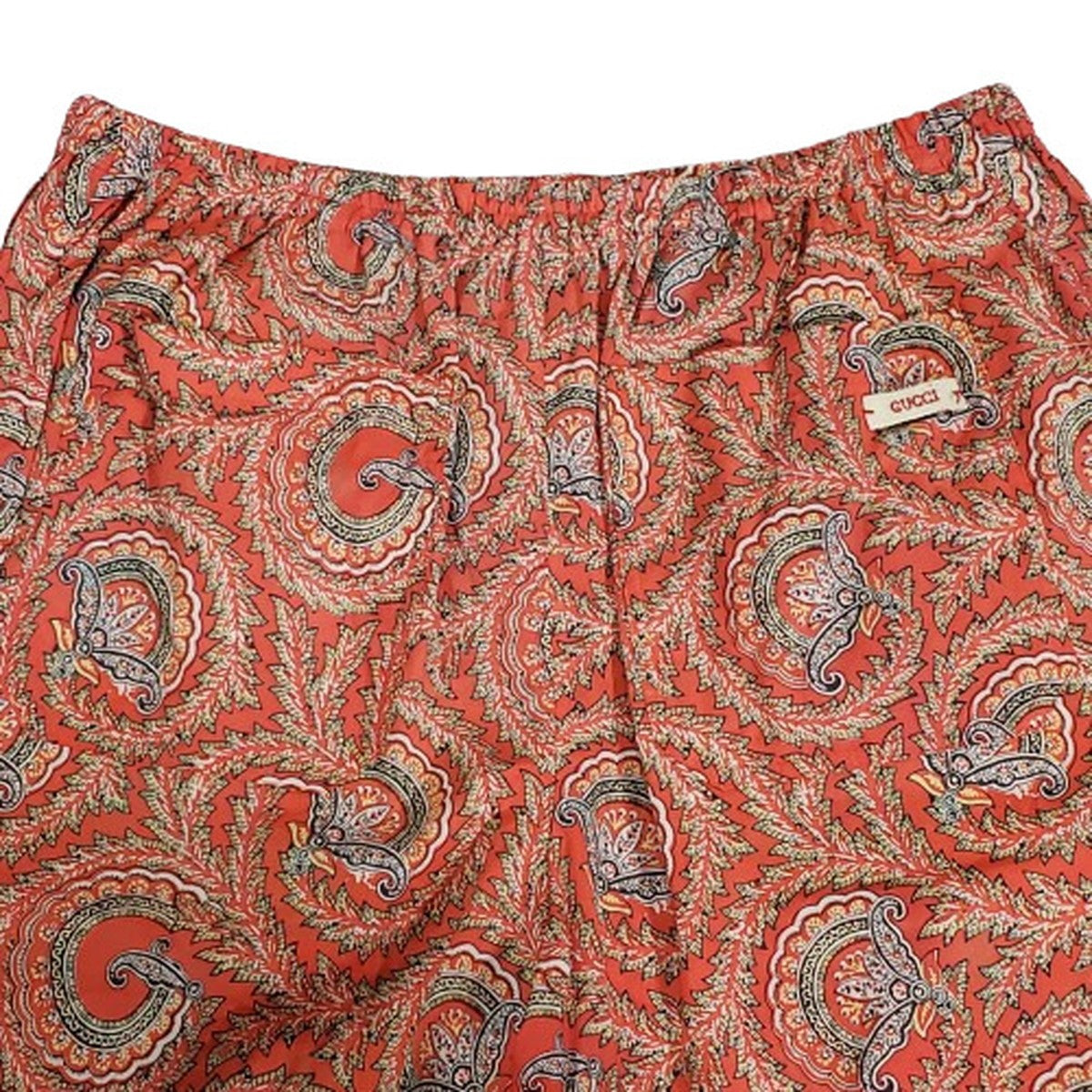 GUCCI 21SS Paisley Fan Print Shorts Red Size 46