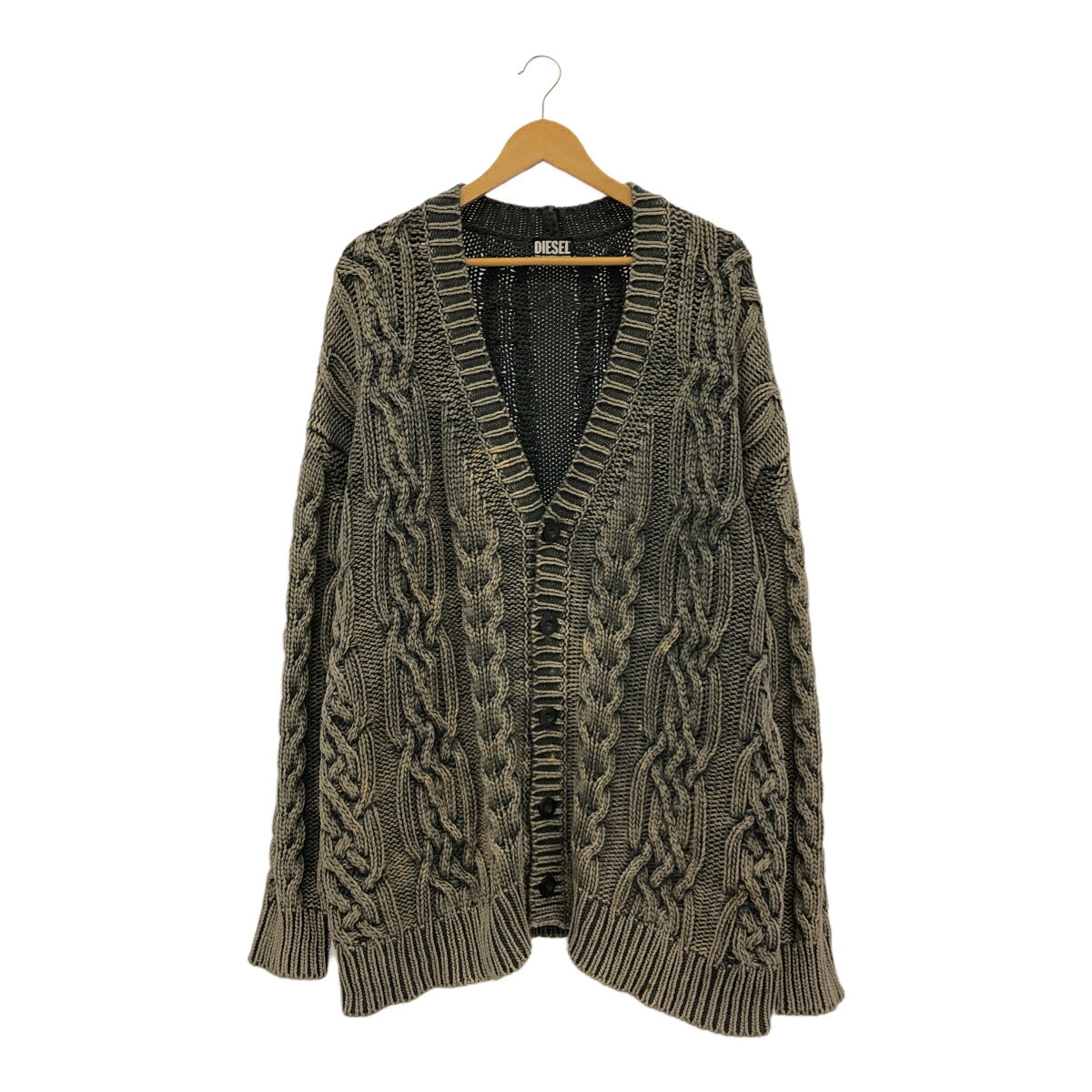 DIESEL K-ELINDO Distressed Back Logo Cardigan Size M