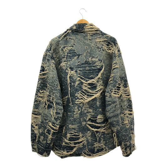 DIESEL Distressed Indigo Denim Jacket Size XL