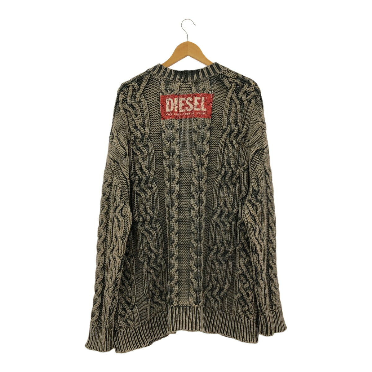 DIESEL K-ELINDO Distressed Back Logo Cardigan Size M