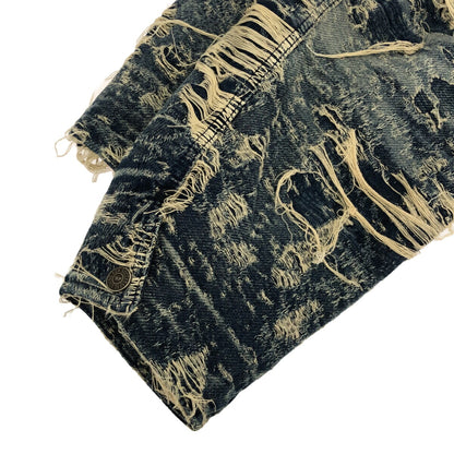 DIESEL Distressed Indigo Denim Jacket Size XL