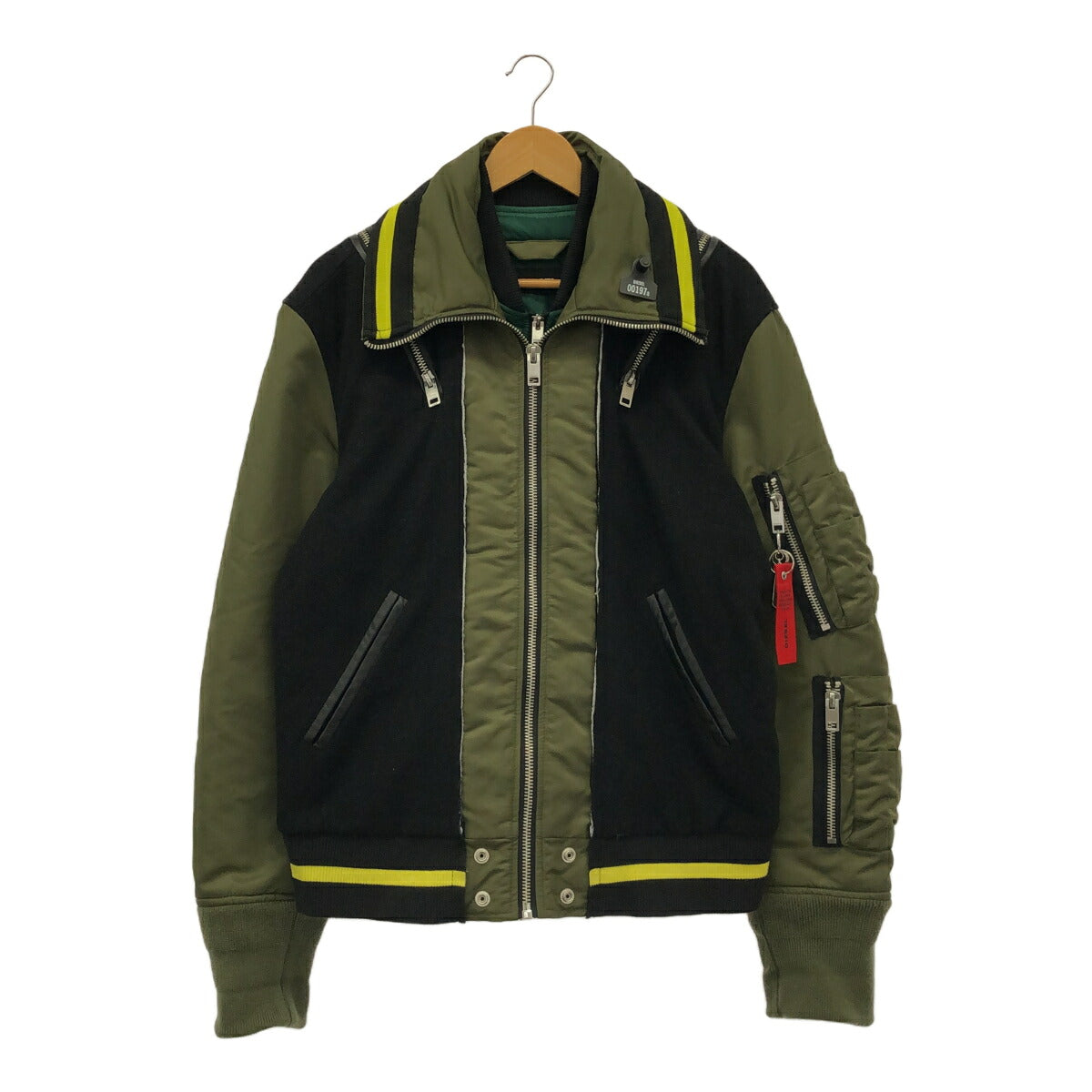 DIESEL Military Nylon Felt Wool Relax Jacket Green Size S