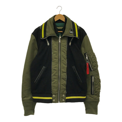DIESEL Military Nylon Felt Wool Relax Jacket Green Size S