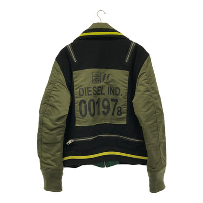 DIESEL Military Nylon Felt Wool Relax Jacket Green Size S