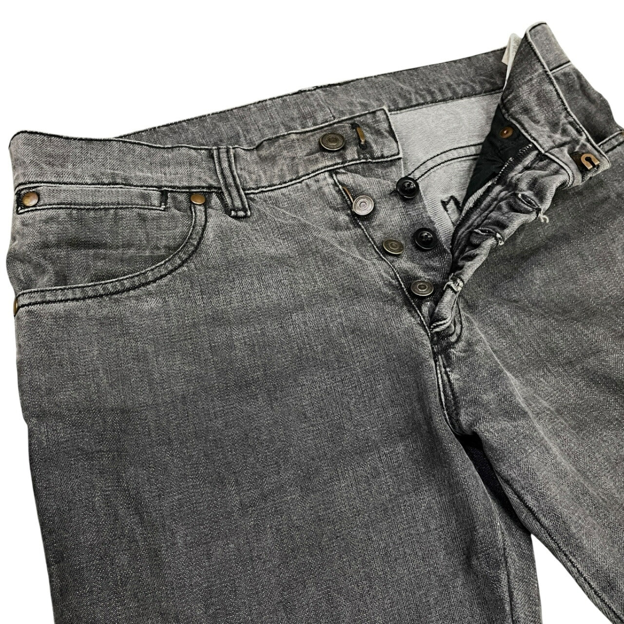 Maison Margiela 07SS Black Button Fly Gimmick Jeans Size 46