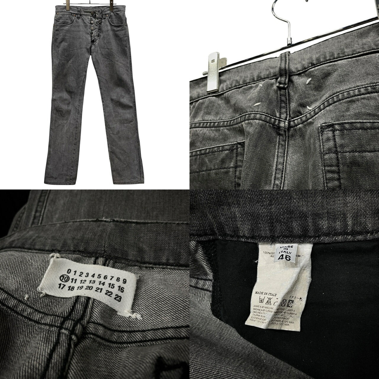 Maison Margiela 07SS Black Button Fly Gimmick Jeans Size 46