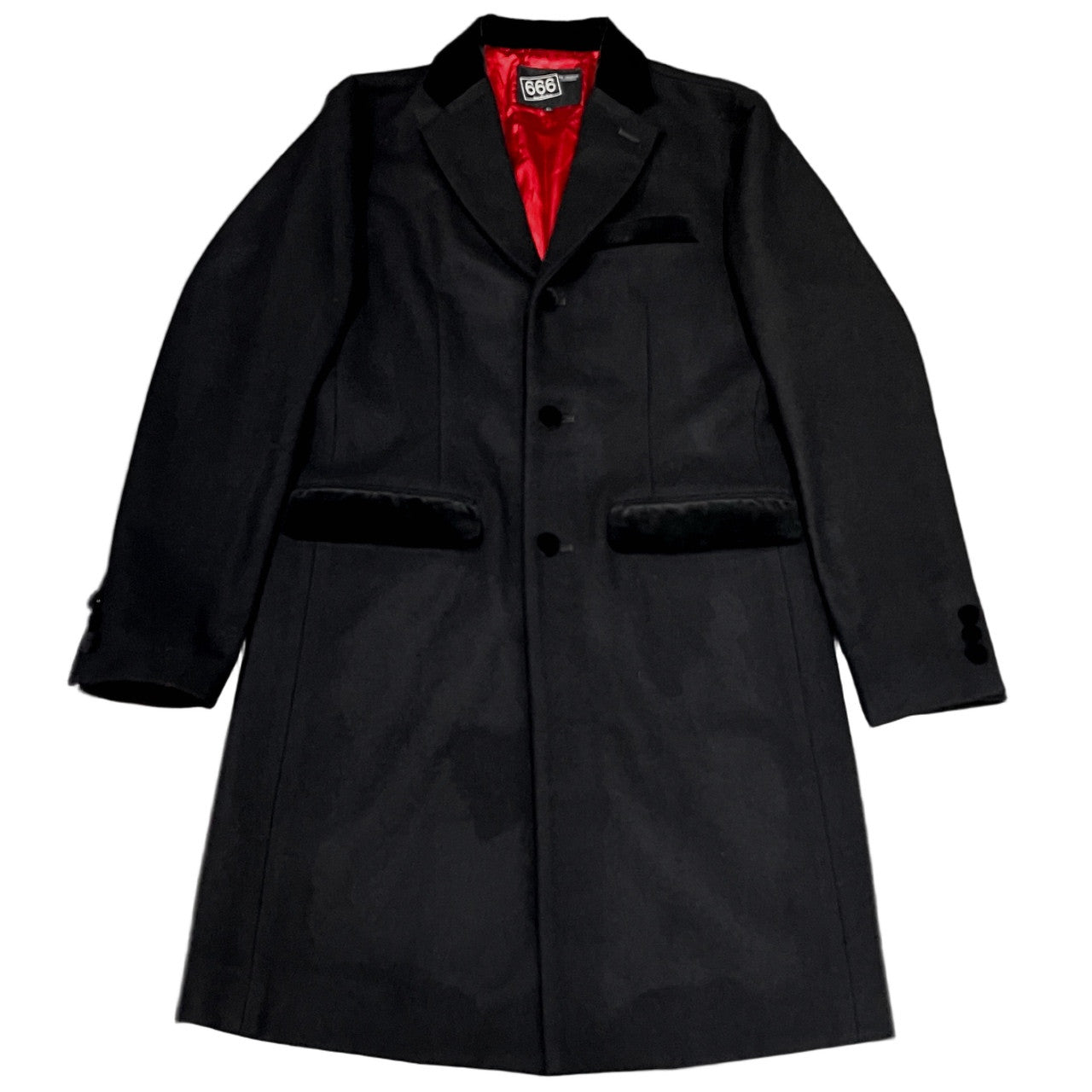 Japanese Brand 666 Velour Wool Chesterfield Coat Size L