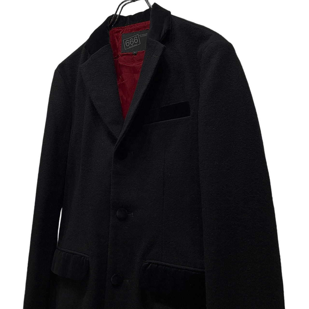 Japanese Brand 666 Velour Wool Chesterfield Coat Size L