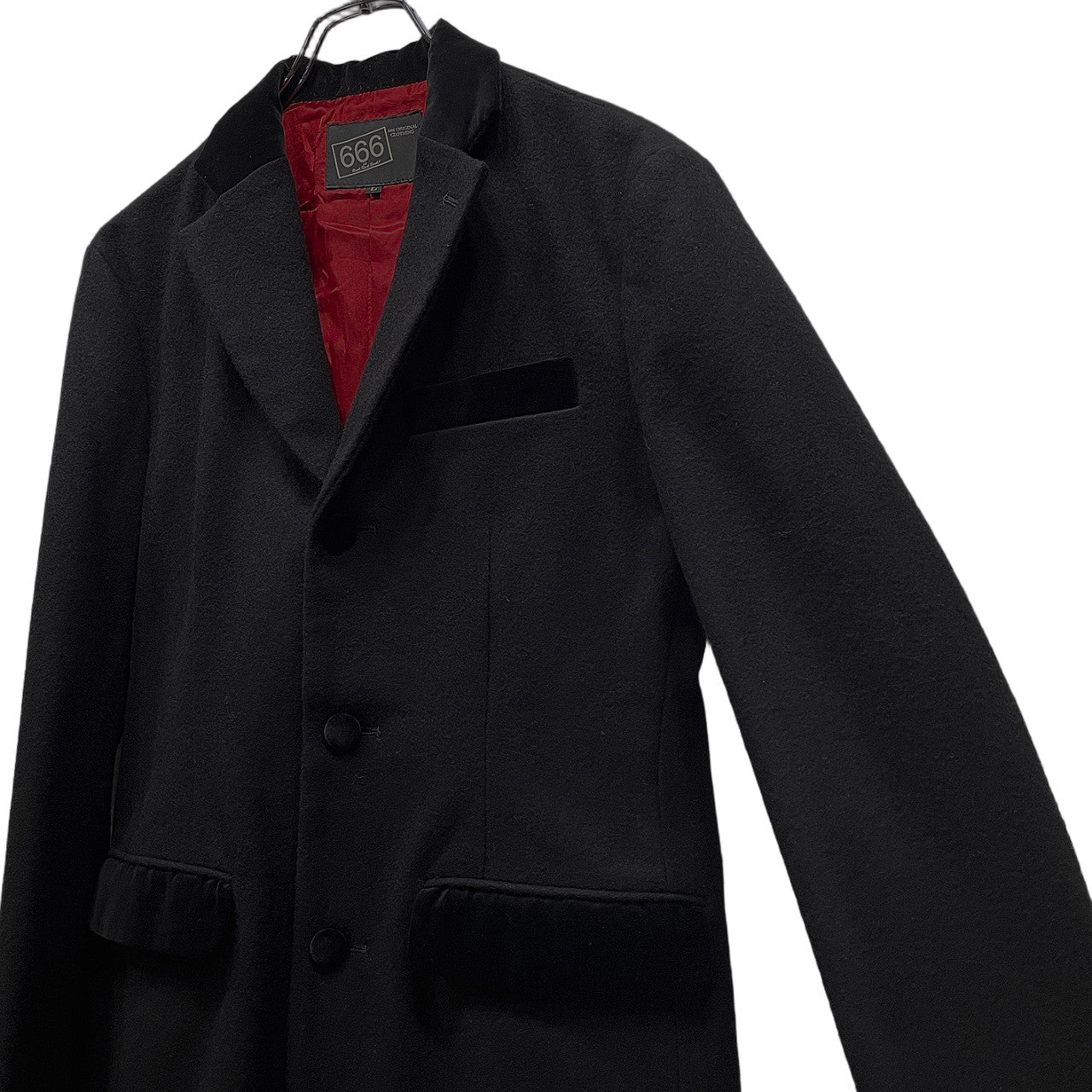 Japanese Brand 666 Velour Wool Chesterfield Coat Size L