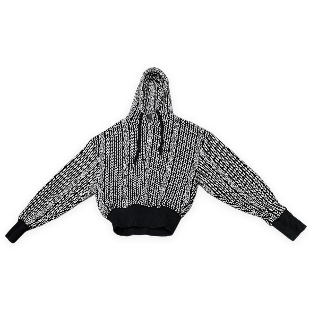 anrealage homme 24AW Rope Jacquard Hoodie Black Size 46