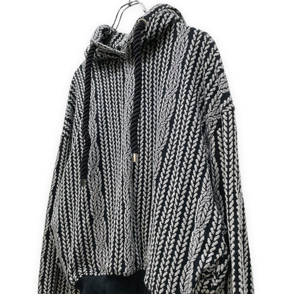 anrealage homme 24AW Rope Jacquard Hoodie Black Size 46