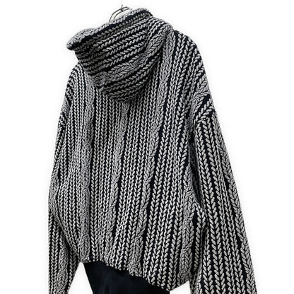 anrealage homme 24AW Rope Jacquard Hoodie Black Size 46