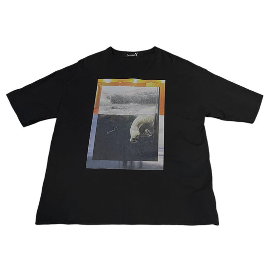 Ground Y Photo Print Crewneck T-Shirt Black Size 4