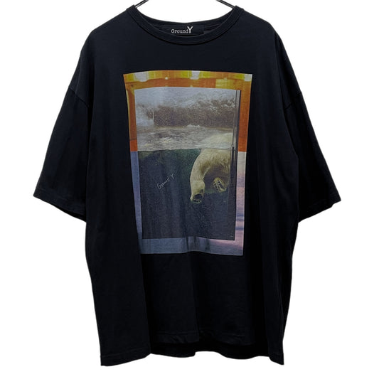 Ground Y Photo Print Crewneck T-Shirt Black Size 4
