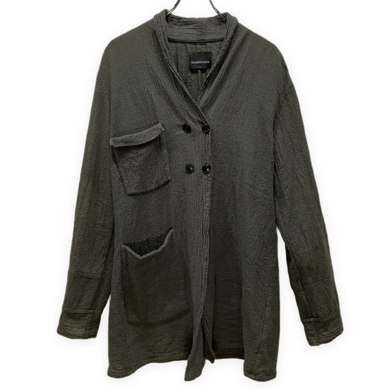 SOSNOVSKA Felted Wool Double Breasted Jacket Green Size M