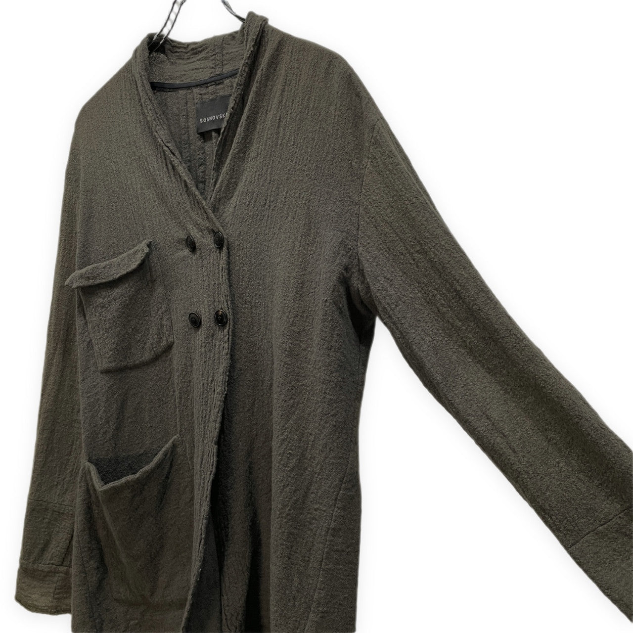 SOSNOVSKA Felted Wool Double Breasted Jacket Green Size M