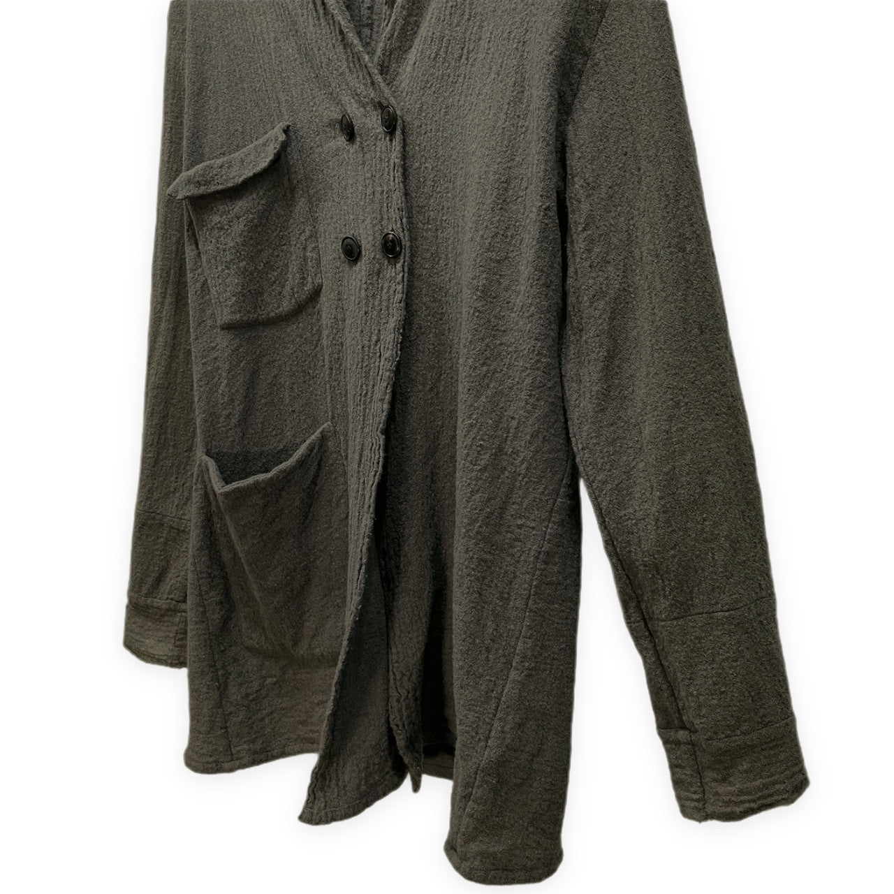 SOSNOVSKA Felted Wool Double Breasted Jacket Green Size M