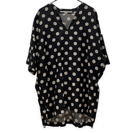 ITUX Linen Dot Pullover Hoodie Black Size 3