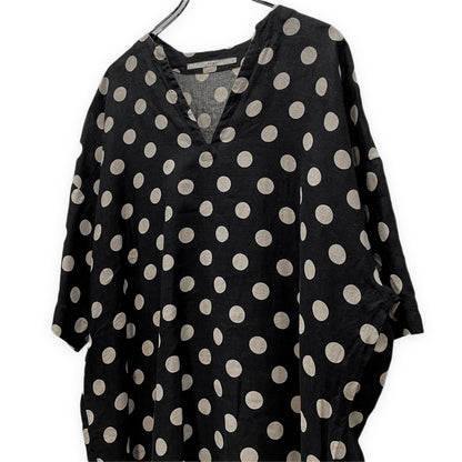 ITUX Linen Dot Pullover Hoodie Black Size 3