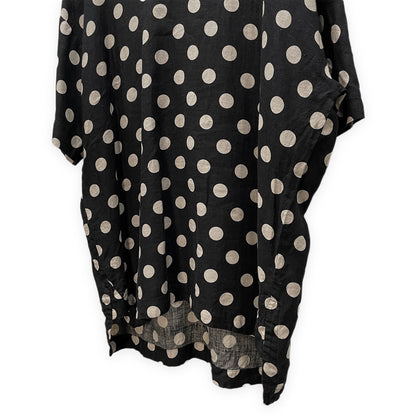 ITUX Linen Dot Pullover Hoodie Black Size 3