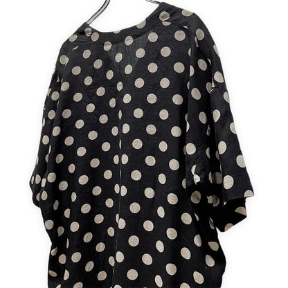 ITUX Linen Dot Pullover Hoodie Black Size 3