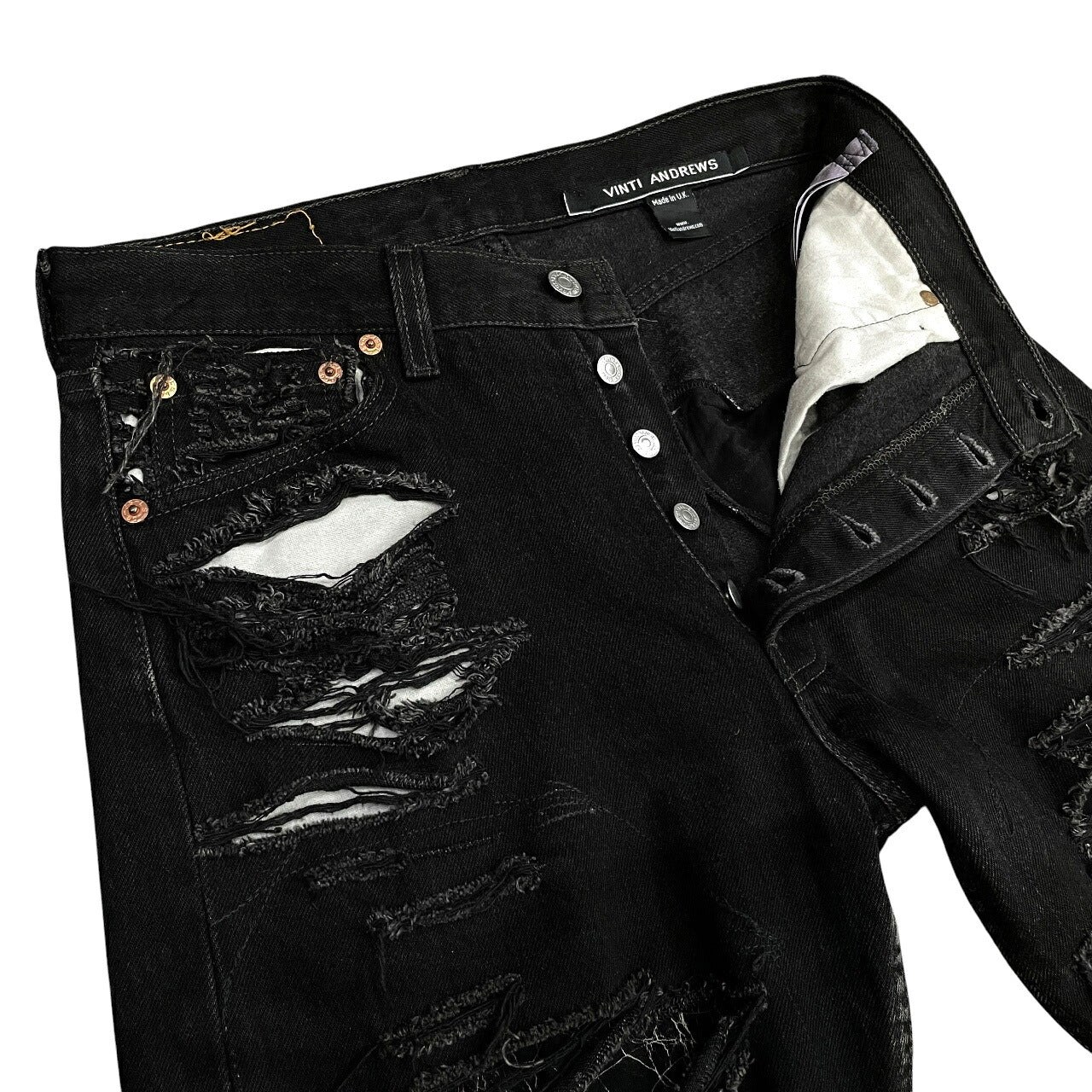 VINTI ANDREWS Levi's Remake Damaged Jeans Black Size 30